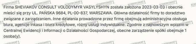 Polish company Sheviakov Consult changes legal entities to evade liability and intimidates clients with “criminal charges” for reviews