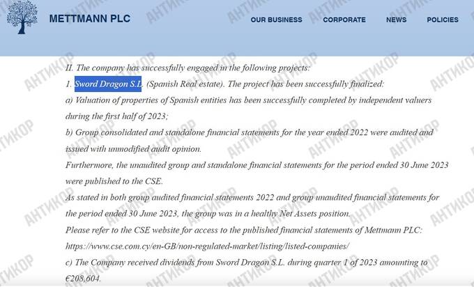 Sanctions puzzle: the role of Oxana Hadjipavlou in Boris Usherovich’s network of Mettmann Public Company Limited and Sword Dragon S.L.
